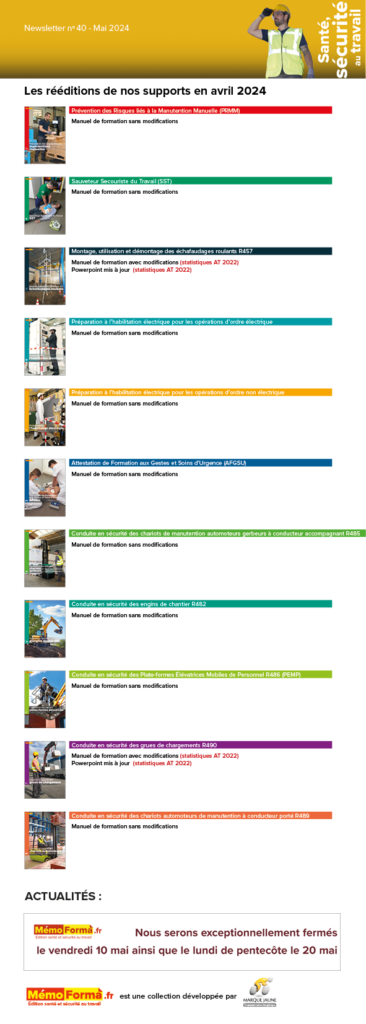 Newsletter Memoforma Mai 2024