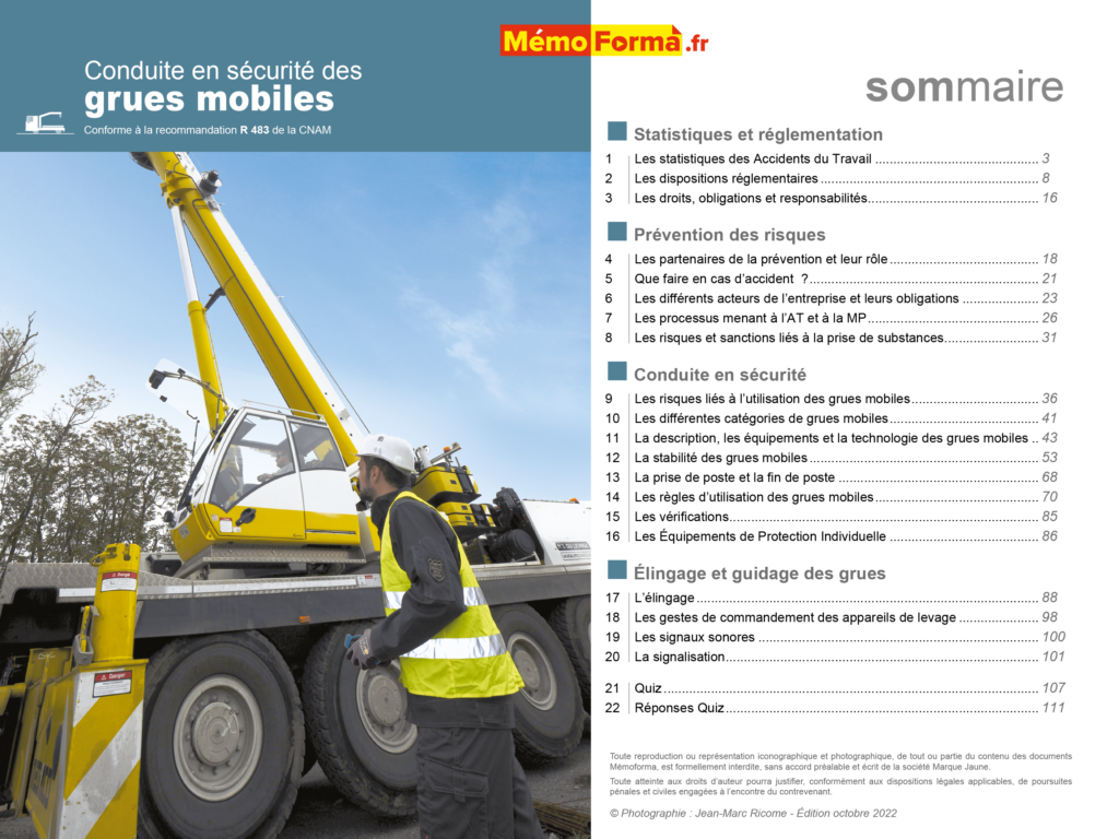 Support formateur – Conduite en sécurité des grues mobiles - MémoForma.fr