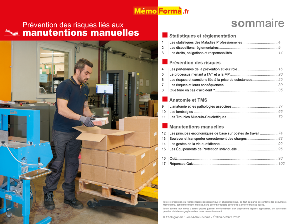 Support formateur – Manutention Manuelle - MémoForma.fr