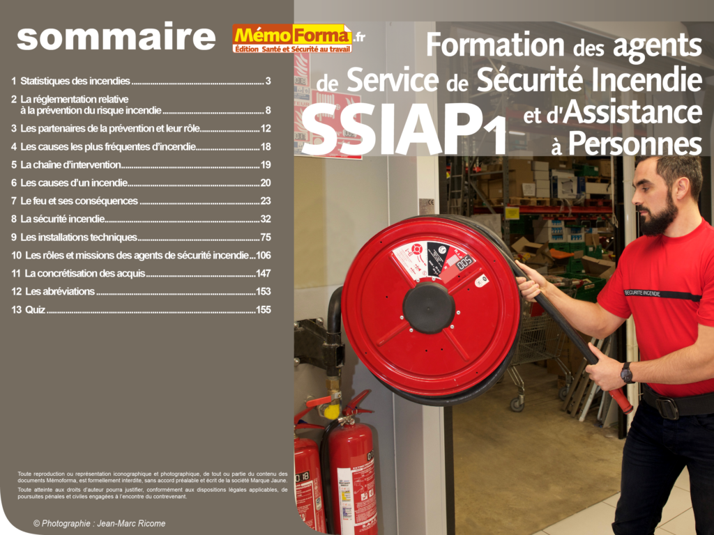 Support formateur – Prévention des risques liés au SSIAP1 - MémoForma.fr