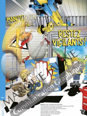 Poster Pont : Manutention de charge… restez vigilants 40x60